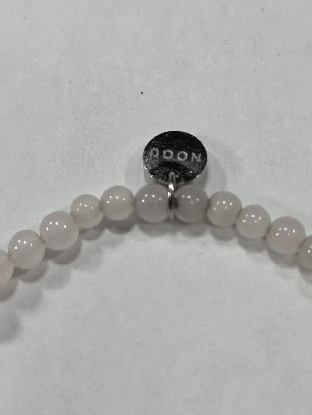 🆕️ NOGU Rose Quartz Silver Firefly Glass Mushroom Gemstone Bracelet